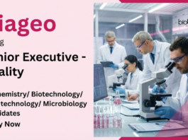 Apply for Diageo Career Offering Life Sciences Job as Senior Executive Quality in Food Tech jobs at Cuttack Manufacturing Unit.
