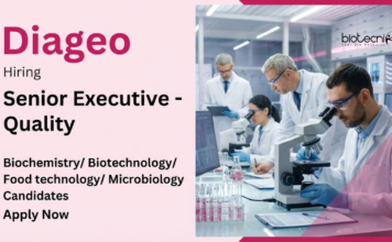 Diageo is Hiring for Executive Role – Apply Now for Life Science Jobs Apply for Diageo Career Offering Life Sciences Job as Senior Executive Quality in Food Tech jobs at Cuttack Manufacturing Unit.