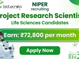 Scientist Job at NIPER. Life Sciences Candidates, Apply Now Project Research Scientist Position. Earn ₹72,800/month.