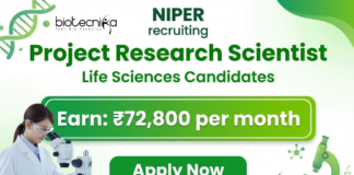 Scientist Job at NIPER. Life Sciences Candidates, Apply Now Project Research Scientist Position. Earn ₹72,800/month.