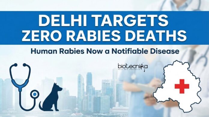 Human Rabies Delhi Government has Declared Human Rabies a Notifiable Disease to Improve Reporting, Strengthen Surveillance, & Prevent Rabies Deaths.