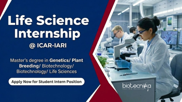 ICAR IARI Apply for IARI Recruitment Offering Life Science Internship and short-term Research jobs for MSc students. Explore the ICAR-IARI Projects