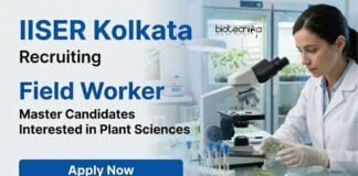 Apply for Biological Sciences Jobs through IISER Kolkata Recruitment. Research Jobs Open for Field Worker Roles in Ecology.