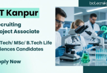 Apply for Project Associate Jobs at IIT Kanpur. Explore Biotech Jobs and Build a Life Science Career through Hands-On Research Projects.