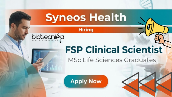 SYNEOS HEALTH FSP Clinical Scientist role at Syneos Health Careers – advance your career in global life science jobs.