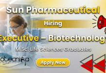Executive – Biotechnology Job at Sun Pharma | Life Science Jobs Executive Job at Sun Pharmaceutical Industries Ltd | R&D Regulatory Affairs | Life Science Jobs