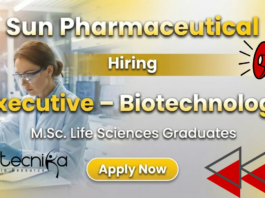 Executive – Biotechnology Job at Sun Pharma | Life Science Jobs Executive Job at Sun Pharmaceutical Industries Ltd | R&D Regulatory Affairs | Life Science Jobs