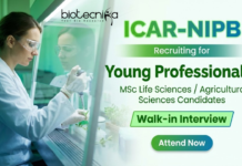 ICAR Recruitment Walk-in Interview for Young Professional Roles | Life Sciences Attend Now Young Professional Jobs under ICAR Recruitment at NIPB New Delhi
