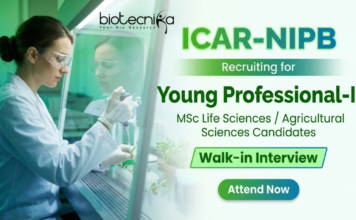 ICAR Recruitment Walk-in Interview for Young Professional Roles | Life Sciences Attend Now Young Professional Jobs under ICAR Recruitment at NIPB New Delhi