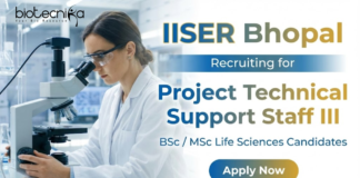 Research Jobs at IISER Bhopal under ICMR Life Science Jobs