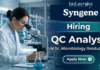 QC Analyst job at Syngene Bangalore microbiology jobs Syngene careers