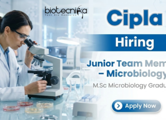 Microbiology Job at Cipla | Junior Team Member QC | Apply Now Microbiology job at Cipla Rangpo M.Sc Microbiology jobs CIPLA jobs