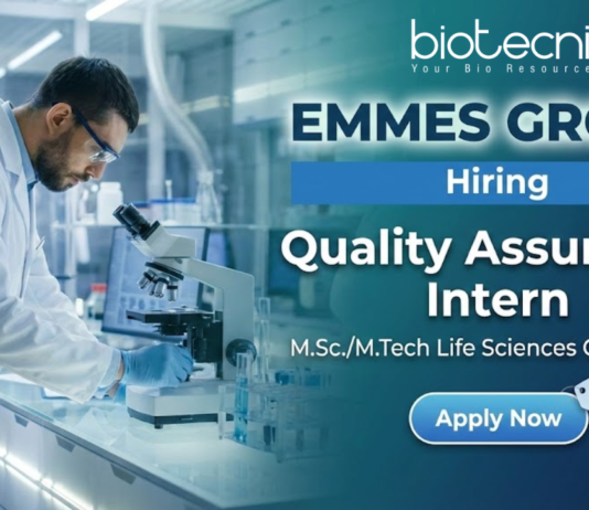Quality Assurance Intern at Emmes Group for Life Sciences Internship in Bengaluru