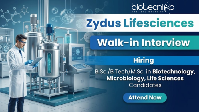 Zydus Lifesciences Walk-in Interview Zydus Lifesciences Walk-in Interview for Life Sciences Jobs and Biotech Jobs in Ahmedabad