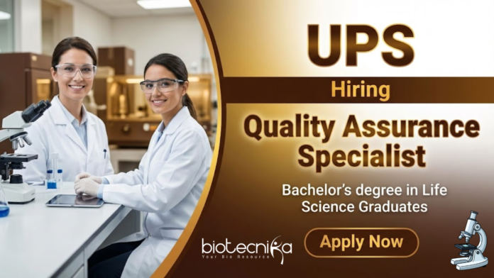 UPS Quality assurance specialist job at UPS Mumbai life science careers