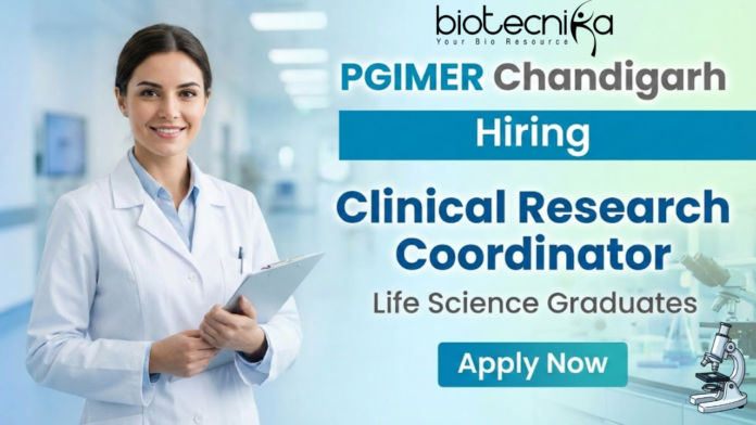 PGIMER PGIMER Chandigarh invites applications for Clinical Research Coordinator job in endocrinology research