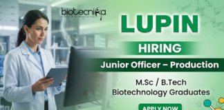 Junior Officer Jobs at Lupin Pune for Biotechnology jobs and Life Science Jobs in pharma production