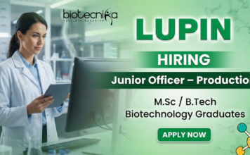 Junior Officer Jobs at Lupin | Biotechnology Jobs | Apply Now Junior Officer Jobs at Lupin Pune for Biotechnology jobs and Life Science Jobs in pharma production