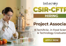 Project Associate Recruitment at CSIR-CFTRI | Food Technology Jobs | Apply Now Project Associate CSIR recruitment at CFTRI Mysuru for Food Technology jobs