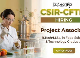 Project Associate Recruitment at CSIR-CFTRI | Food Technology Jobs | Apply Now Project Associate CSIR recruitment at CFTRI Mysuru for Food Technology jobs