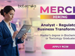 Regulatory Analyst Jobs at MERCK for Biochemistry and Life Science professionals in Bangalore