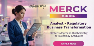 Regulatory Analyst Jobs at MERCK for Biochemistry and Life Science professionals in Bangalore