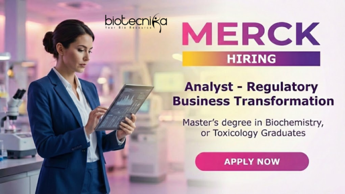 MERCK Regulatory Analyst Jobs at MERCK for Biochemistry and Life Science professionals in Bangalore