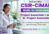 Project Associate jobs at CSIR-CIMAP Bengaluru under CSIR Recruitment 2026 for Life Science graduates
