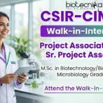 Project Associate jobs at CSIR-CIMAP Bengaluru under CSIR Recruitment 2026 for Life Science graduates