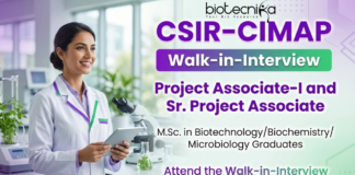 Project Associate jobs at CSIR-CIMAP Bengaluru under CSIR Recruitment 2026 for Life Science graduates