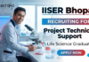 Research Jobs at IISER Bhopal for Life Science graduates under ICMR funded project