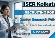 Junior Research Fellow Jobs at IISER Kolkata | Life Science Jobs | Apply Now Junior Research Fellow jobs at IISER Kolkata for Life Science graduates under ANRF funded project