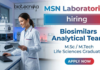 Life Sciences Jobs at MSN Laboratories Hyderabad Biosimilars Analytical Team