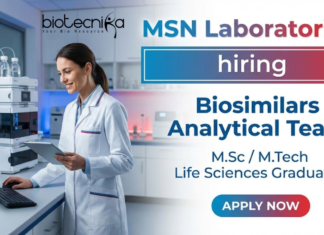 Life Sciences Jobs – Biosimilars Analytical Team at MSN Laboratories | Apply Now Life Sciences Jobs at MSN Laboratories Hyderabad Biosimilars Analytical Team