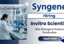 Invitro Scientist Jobs at Syngene | Biological Science Careers | Apply Now Invitro Scientist Jobs at Syngene Careers for Biological Science Jobs