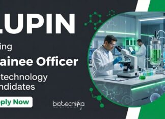 Apply for Biotechnology Jobs at Lupin as a Trainee Officer in Microbial Production. Ideal Lupin Career Opportunity for Graduates