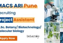Project Assistant Jobs at MACS ARI Pune – MSc Botany Apply Now Apply for Project Assistant jobs at MACS-ARI Pune. Ideal Biotech Jobs for Masters' Seeking Life Science Research Experience in Plant Sciences.