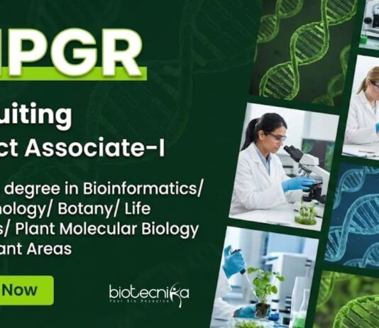 NIPGR Recruitment – Apply Now for Project Associate Jobs Apply for Project Associate Jobs at NIPGR New Delhi. Latest NIPGR Recruitment for MSc Candidates Seeking a Career in Life Science Research.