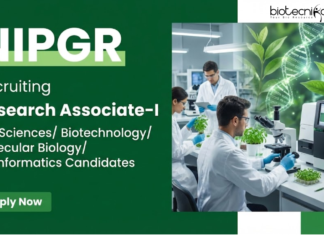 Apply for Research Associate Jobs at NIPGR Recruitment 2026. DBT-funded role for PhD Life Science Candidates with ₹58,000 salary plus HRA.