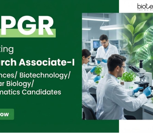 Apply for Research Associate Jobs at NIPGR Recruitment 2026. DBT-funded role for PhD Life Science Candidates with ₹58,000 salary plus HRA.