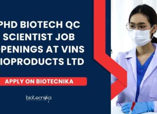 PhD Biotechnology Job Openings at VINS Bioproducts Ltd, Apply on Biotecnika