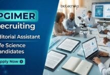 PGIMER Recruitment: Editorial Assistant Role – Life Sciences Apply Now Apply for PGIMER Recruitment 2026. Editorial Assistant role in Chandigarh for Life Science Research and Academic Research Jobs.