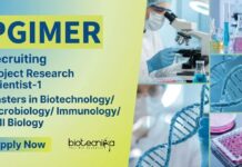 Biotech Jobs at PGIMER – Apply Now for Research Scientist Role With Rs. 56,000 pm Pay PGIMER Recruitment Offers Project Research Scientist-1 Post for MSc graduates. Apply Now for Biotech Jobs & Life Science Jobs in Chandigarh.