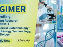 PGIMER Recruitment Offers Project Research Scientist-1 Post for MSc graduates. Apply Now for Biotech Jobs & Life Science Jobs in Chandigarh.