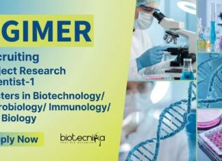 PGIMER Recruitment Offers Project Research Scientist-1 Post for MSc graduates. Apply Now for Biotech Jobs & Life Science Jobs in Chandigarh.