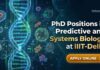 PhD Positions in Predictive and Systems Biology