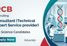 Life Science Jobs RCB – Post Graduate Candidates Apply Online & Get Salary of up to Rs. 80,000 pm RCB Recruitment Offers a Life Sciences Job for Consultants at Regional Centre for Biotechnology, Ideal for Building a Career in Life Science.