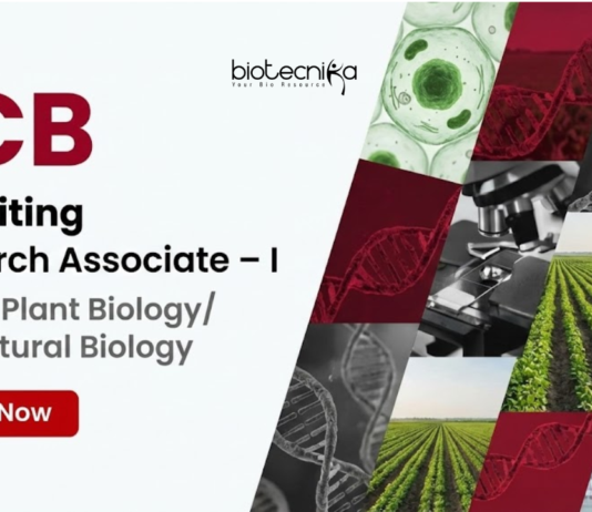 RCB Recruitment 2026 invites applications for Research Associate I under DBT project. Apply for Agriculture Research Jobs in Biotechnology.