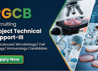 RCGB Hiring – Apply Now for Research Jobs in Life Sciences RGCB recruitment 2026 Offers Research Jobs for Candidates Seeking a Career in Life Science under an ICMR funded project in Kerala.