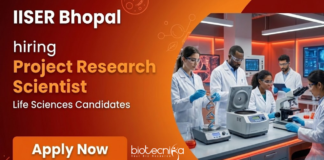 Research Job at IISER Bhopal. Life Sciences Candidates, Apply Now For The Project Research Scientist Position.